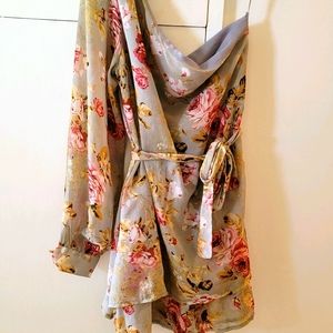 One-shoulder floral dress - Luxe London